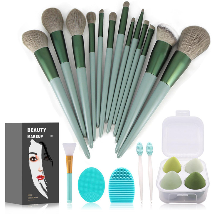 Koccido Makeup Brushes 22 Pcs Makeup Kit,Foundation Brush Eyeshadow Brush Make up Brushes Set (Green, 22 Piece Set Large) online at globaldelivered