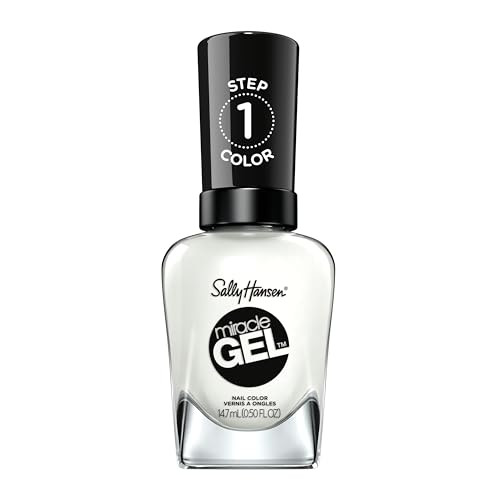 Sally Hansen Miracle Gel Get Mod Long Lasting GelLike Formula No UV Lamp Needed Semi Opaque Shiny White Nail Polish