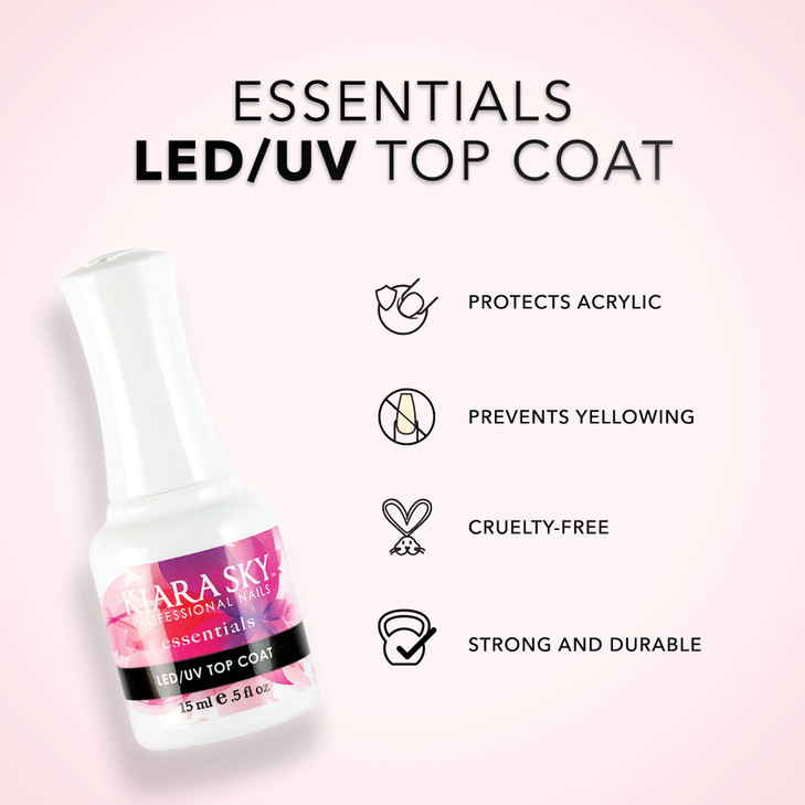 KIARA SKY LEDUV Gel Polish Top Coat 05 oz for Acrylic Nails Dip Powder