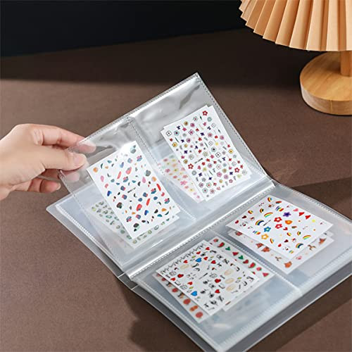80 Slot Nail Art Sticker Storage Book Nail Decals Organizer Display DIY Nail Art Design Tools