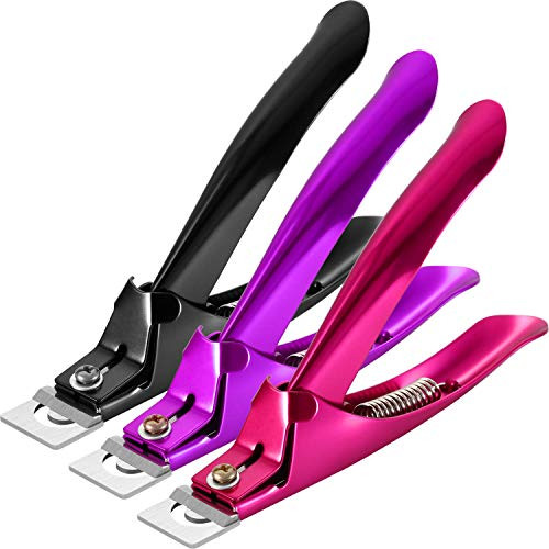 Yaomiao 3 Pcs False Premium Nail Clipper for Acrylic Nail Tips Cutter Rustproof Stainless Steel Fingernail Trimmer Manic