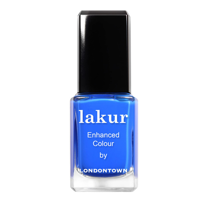 LONDONTOWN lakur Nail Polish ChipResistant NonToxic Conditions Hydrates Nails Glossy Electric Blue Iconic 40 fl oz