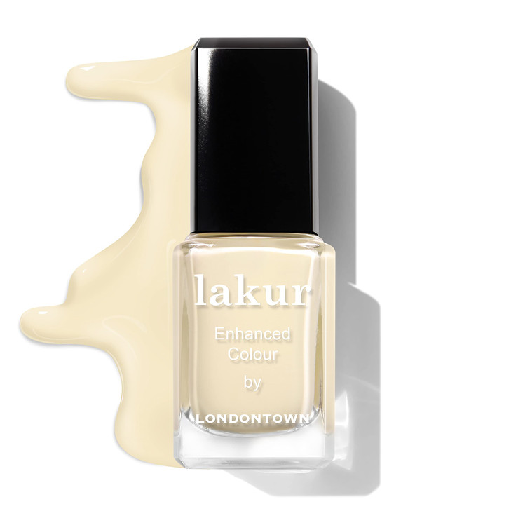 LONDONTOWN lakur Nail Polish ChipResistant NonToxic Conditions Hydrates Nails Glossy Pastel Yellow Buttercup 40 fl oz