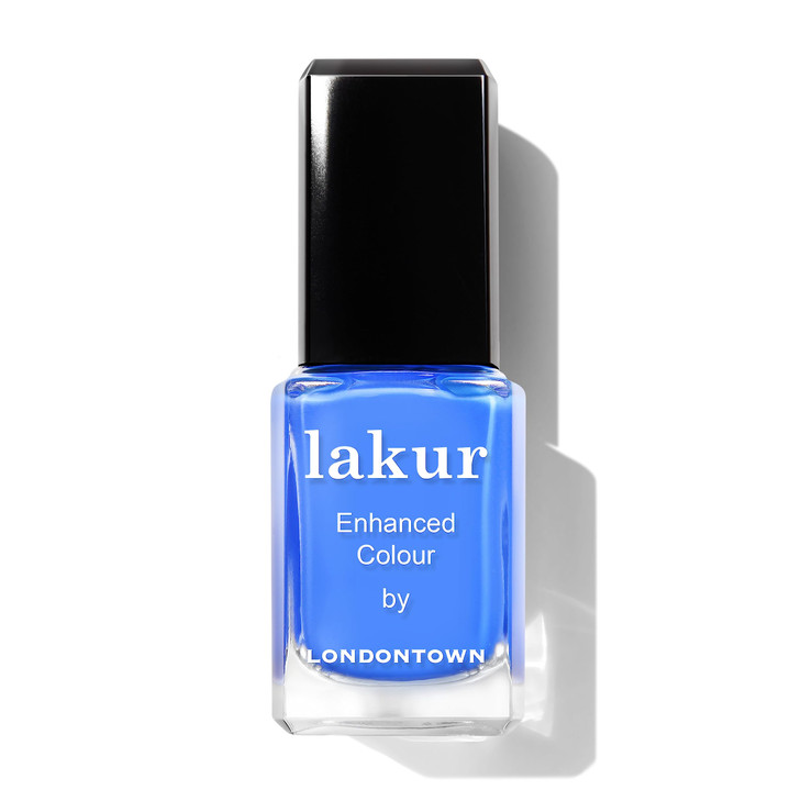 LONDONTOWN lakur Nail Polish ChipResistant NonToxic Conditions Hydrates Nails Glossy Azure Blue Poolside Dream 40 fl oz