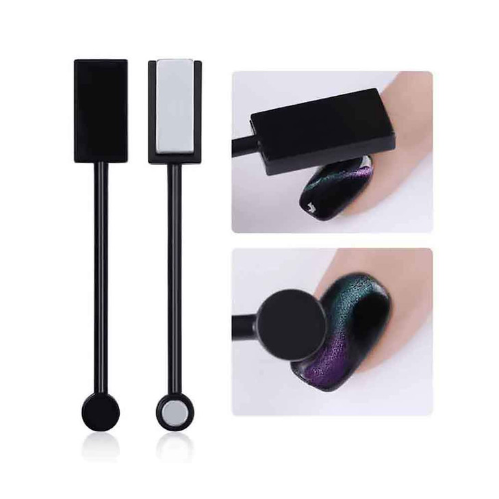 SILPECWEE 2 Pcs DoubleHead Nail Magnet Magnetic Gel Nail Polish 3d Cats Eyes Magnet for Nails DIY UV Gel Cat Eye Manicur