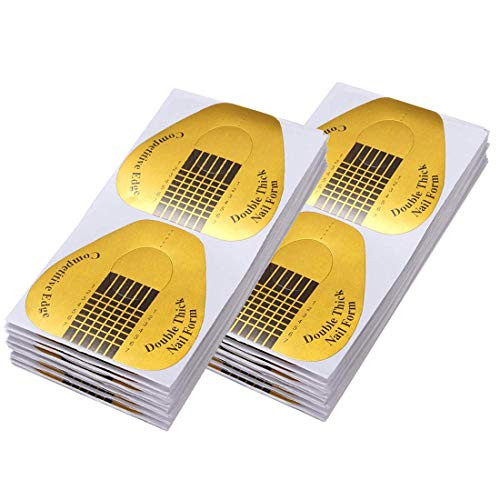 200Pcs Long Nail Forms for Acrylic Nails Thick Nail Art Tips Extension Forms Durable Acrylic Nail Paper Forms for Gel Na