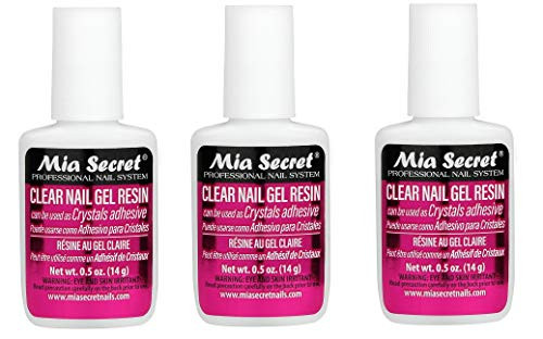 Mia Secret 3 pack oz Brush On Clear Nail Gel Resin Glues crystals