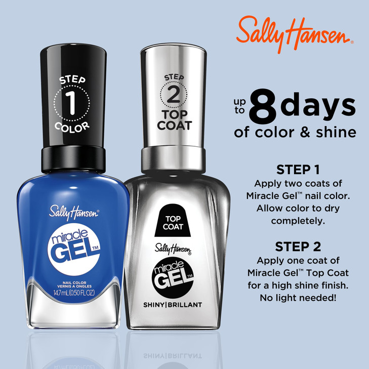 Sally Hansen Miracle Gel Salon Quality Nail Polish GelLike Formula TwoStep System No UV Light Needed Long Lasting Opaque