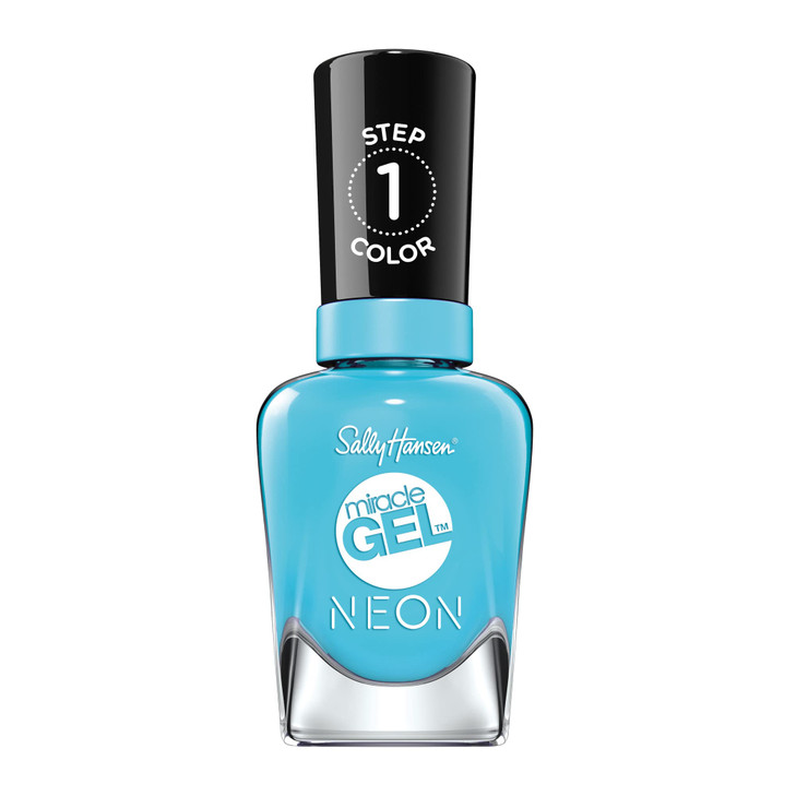 Sally Hansen Miracle Gel Neons Salon Quality Nail Polish GelLike Formula TwoStep System No UV Light Needed Long Lasting