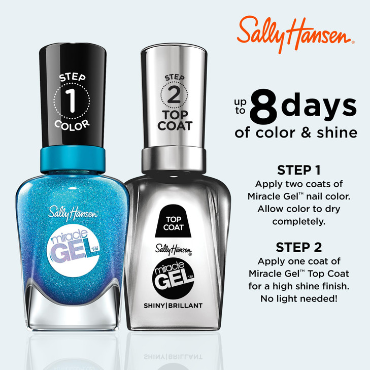 Sally Hansen Miracle Gel Salon Quality Nail Polish GelLike Formula TwoStep System No UV Light Needed Long Lasting Opaque