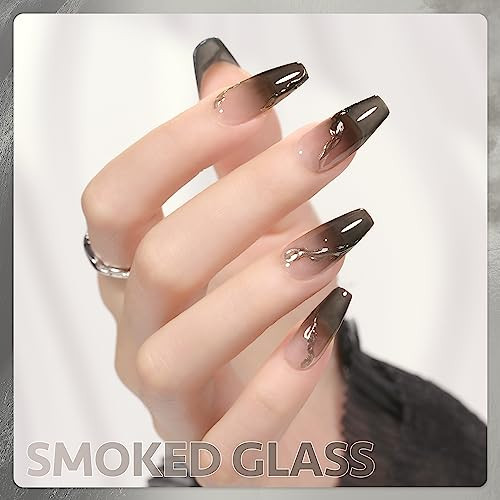 GAOY Jelly Nude Black Gel Nail Polish 16ml Sheer Neutral Translucent Soak Off Gel Polish UV Light Cure for Nail Art DIY