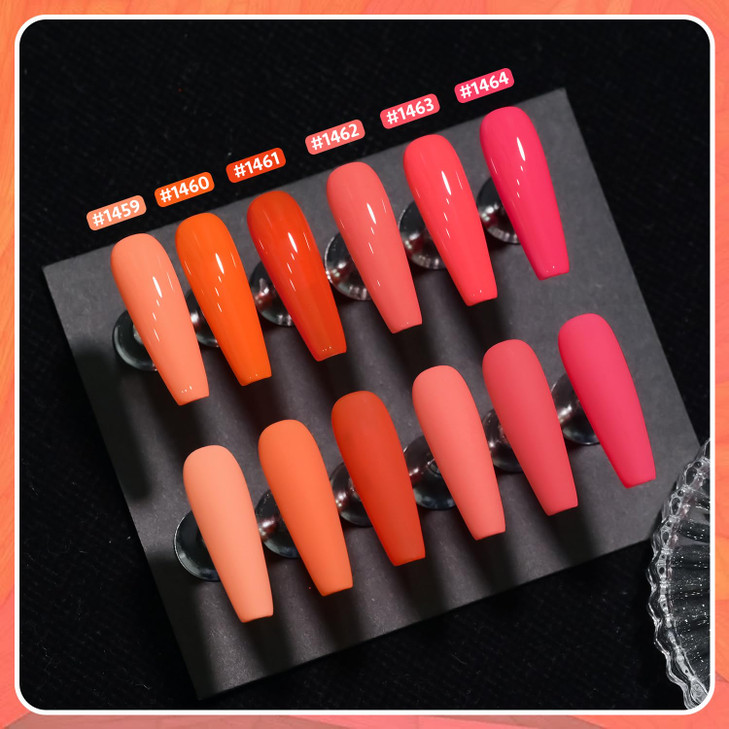 GAOY Coral Orange Gel Nail Polish Pink Red Neon Gel Polish Kit for Salon Manicure and Nail Art DIY at Home Gift for Wome