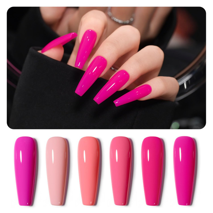 GAOY Hot Pink Gel Nail Polish Baby Pink Peony Neon Gel Polish Kit for Salon Manicure and Nail Art DIY at Home Gift for W
