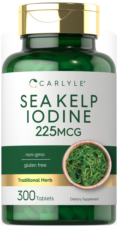 Carlyle Sea Kelp Iodine Supplement | 225mcg | 300 Tablets | Non-GMO, Gluten Free | Traditional Herb Supplement online at globaldelivered