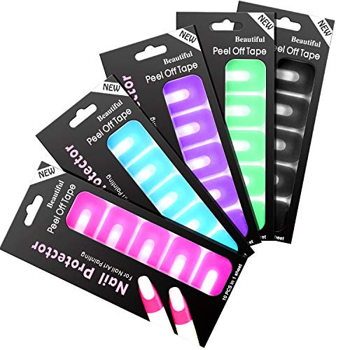 Outus 150 Pieces U Shape Nail Polish Protector Nail Guards Spill Proof Stickers Peel Off Nails Stickers for DIYMulticolo