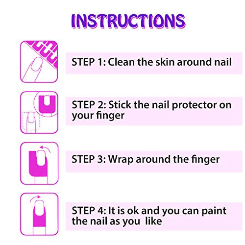 Outus 150 Pieces U Shape Nail Polish Protector Nail Guards Spill Proof Stickers Peel Off Nails Stickers for DIYMulticolo