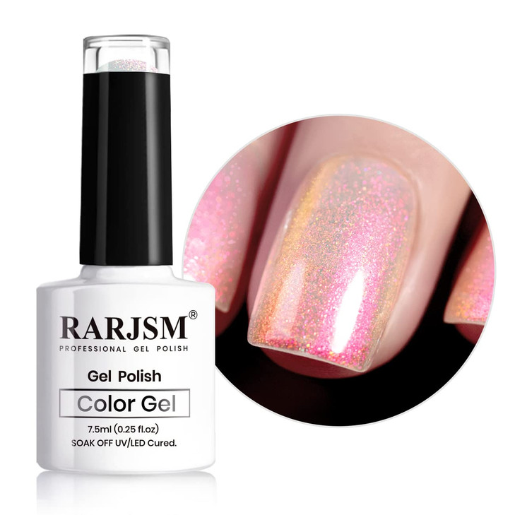 RARJSM Pearl Gel Nail Polish Mermaid Nailpolish Shell Glimmer Shiny Shimmers Gel Polish Purple Sparkle Shiny Clear Paste