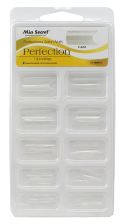 Mia Secret Professional Nail System 100 Perfection Nail Tips PVC Blister Case Clear