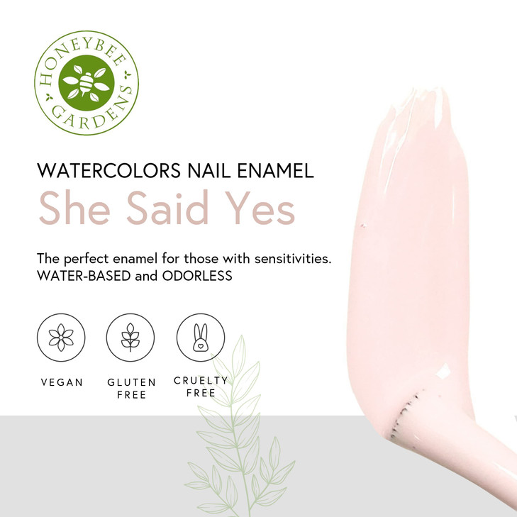 Honeybee Gardens WaterBased Nail Enamel She Said Yes Matte Opaque Light Pastel Pink EcoFriendly Odorless Vibrant Polish