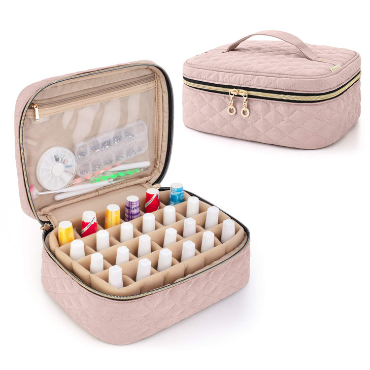 Yarwo Nail Polish Carrying Bag Holds 24 Bottles 15ml05 floz Travel Storage Organizer for Nail Polish and Manicure Access