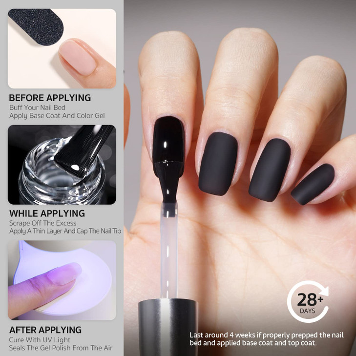GAOY Matte Gel Top Coat for Gel Nail Polish 16ml No Wipe Matte Finish for Long Lasting UV Light Cure Nail Art DIY