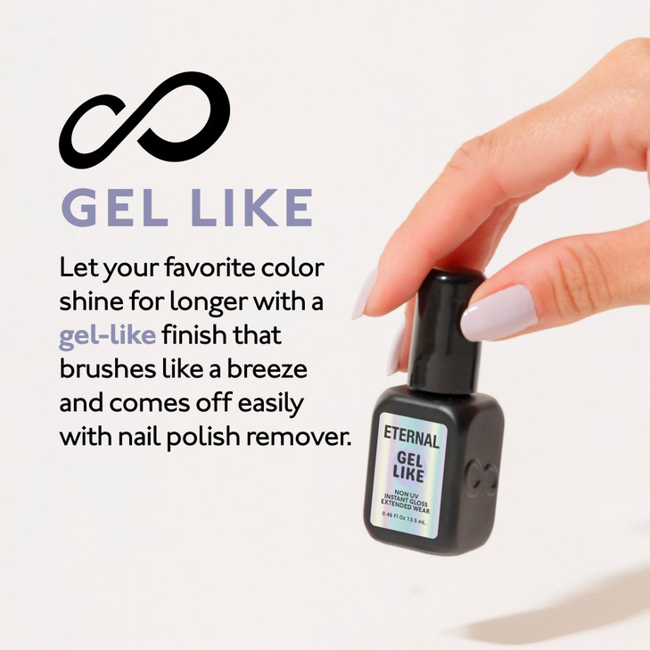 Eternal Gel Like Top Coat GelLike Shine Ultra Fast Drying LongLasting Nail Top Coat No UV Lamp Needed