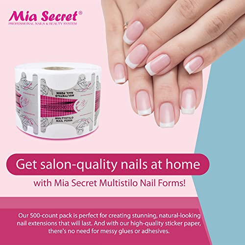 Mia Secret Multistilo 500 PCS Nail Extension Tips Forms for Acrylic Gel Nails Guide Stickers