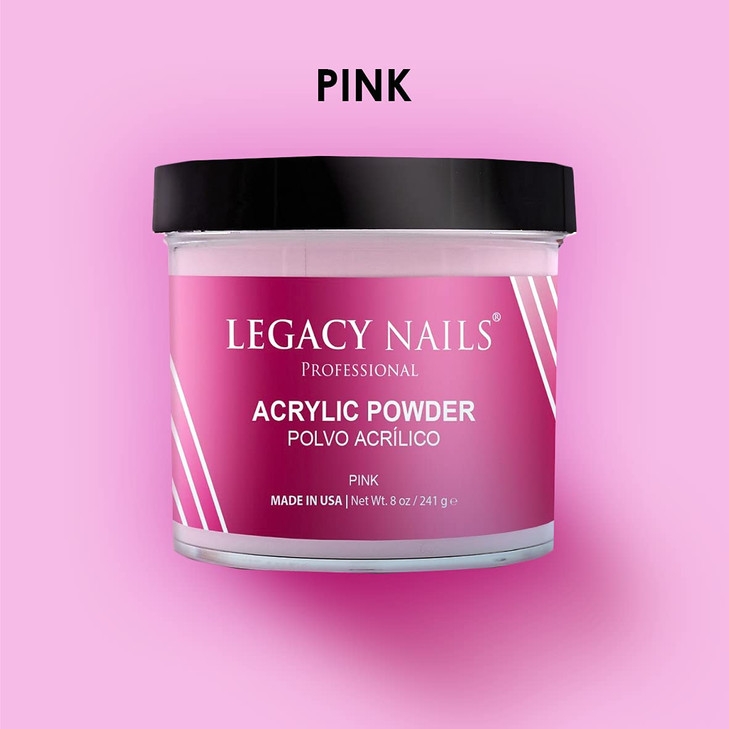 Legacy Nails Professional Pink Acrylic Powder Net Wt 8 oz French Manicures Blending Cover Acrylics Nail Extension Colors