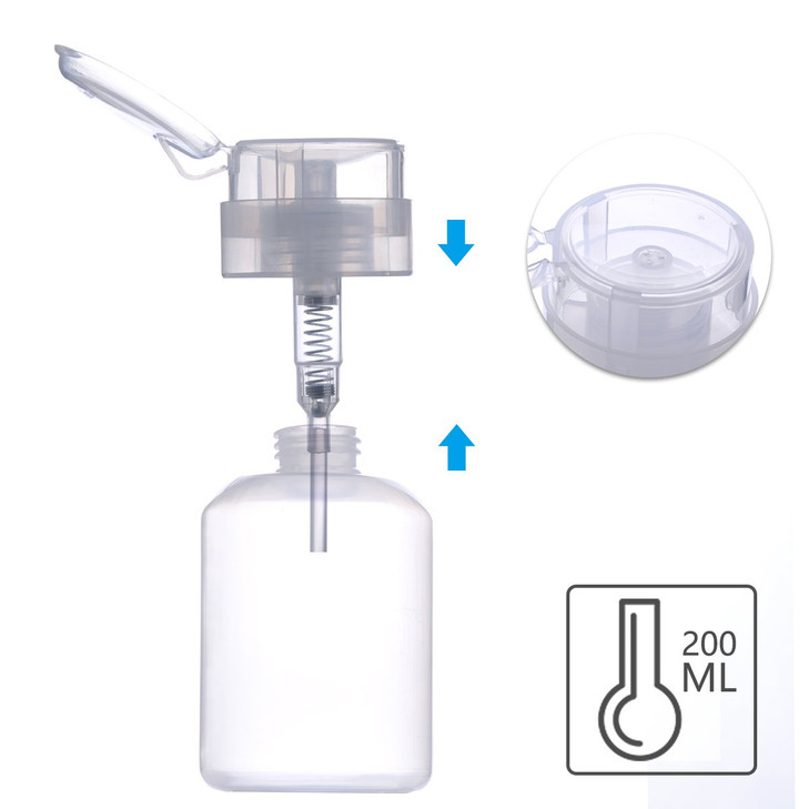 Biutee Cleaner Bottle Clear Bottle 1 PCS Push Down Empty Lockable Pump Dispenser Bottle for Nail Polish and Makeup Remov