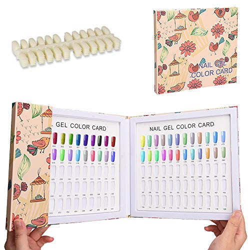 Noverlife 120 Nail Colors Display Book with 120 False Nail Tips Nail Gel Polish Display Chart Manicure Salon Studio Nail