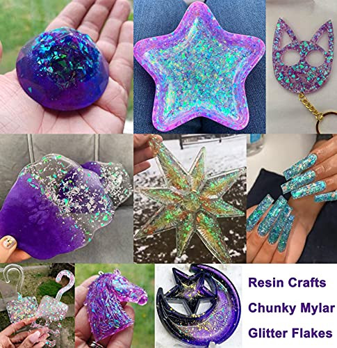 12 Colors Iridescent Chunky Glitter Flakes Kit Irregular Resin Epoxy Art Craft Paint Glitters Sparkles Accessories Festi