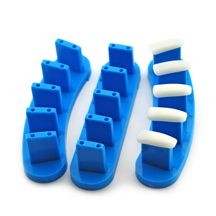 Rolabling 3 pcs False Nail Art Tips Practice Display Stand Tool with 10 pcs False Nail Tips for Gel Nail Polish DIY Nail