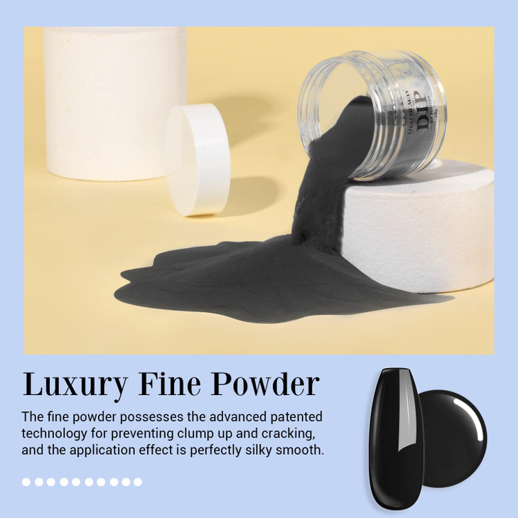 Dip Powder Black Color AZUREBEAUTY Nail Dipping Powder French Nail Art Starter Manicure Salon DIY at Home OdorFree and L