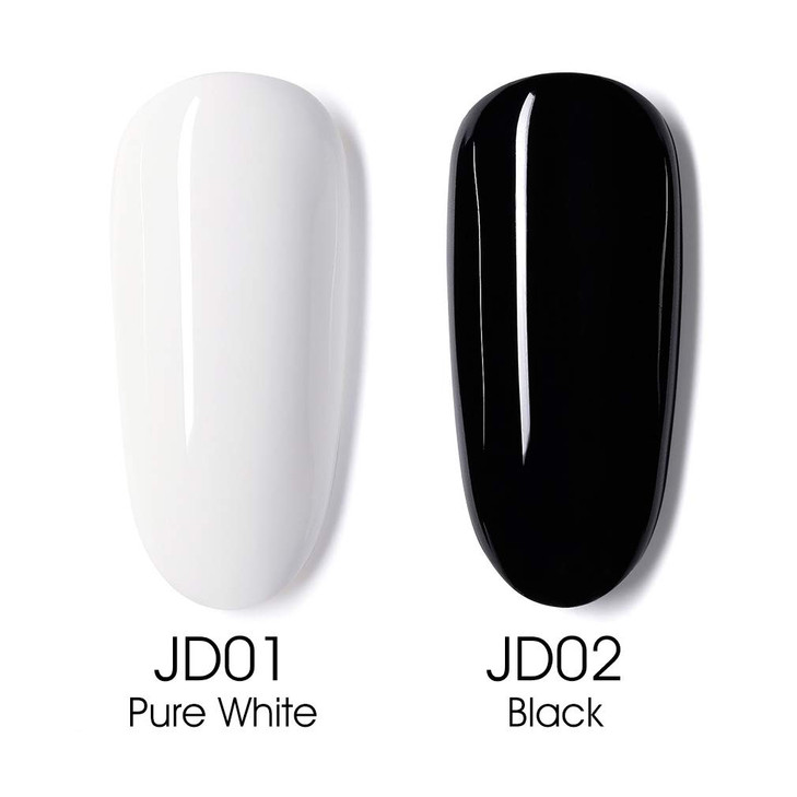 VENALISA 2Pcs 15ml Black White Gel Nail Polish Kit Nail Gel Polish Set Soak Off UV LED Nail Art Starter Manicure Salon D