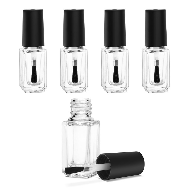 AHIER Nail Polish Bottles Empty Nail Polish Bottles with Brush Cap 5ml 5P