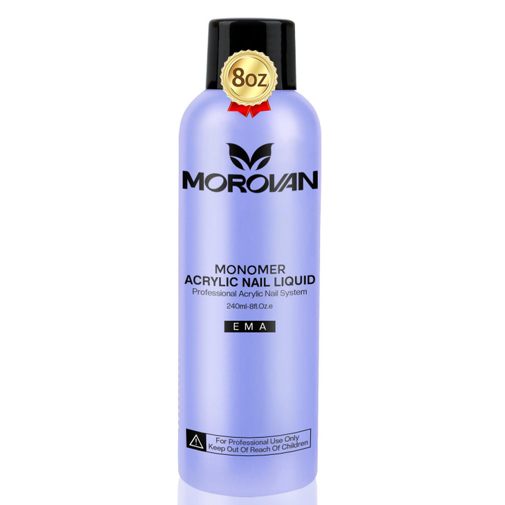 Morovan Monomer Acrylic Nail Liquid 8oz for Acrylic Powder Professional Monomer Acrylic Nail Liquid For Acrylic Nail Ext