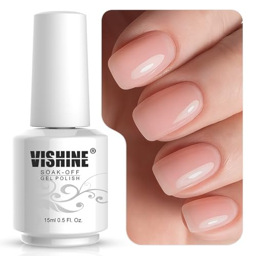 Vishine Jelly Milky Nude Pink Gel Nail Polish Soak Off LED UV Gel Polish Varnish Nail Art Home DIY Manicure Nail Salon V