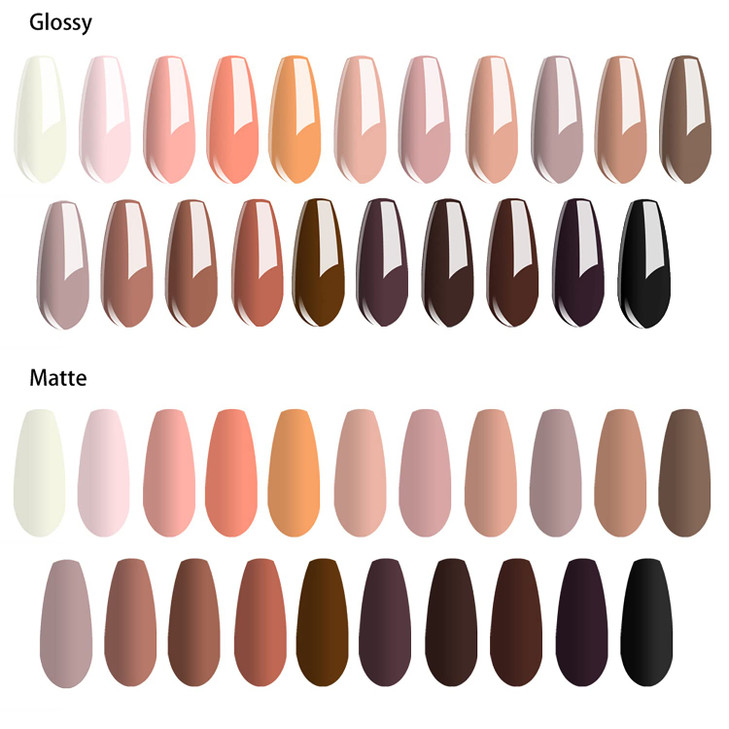 Vishine 24Pcs Gel Nail Polish Kit 8ml Bare Collection Soak Off Nail Gel Set Nude Glitter Pastel Pink Peach Brown Natural