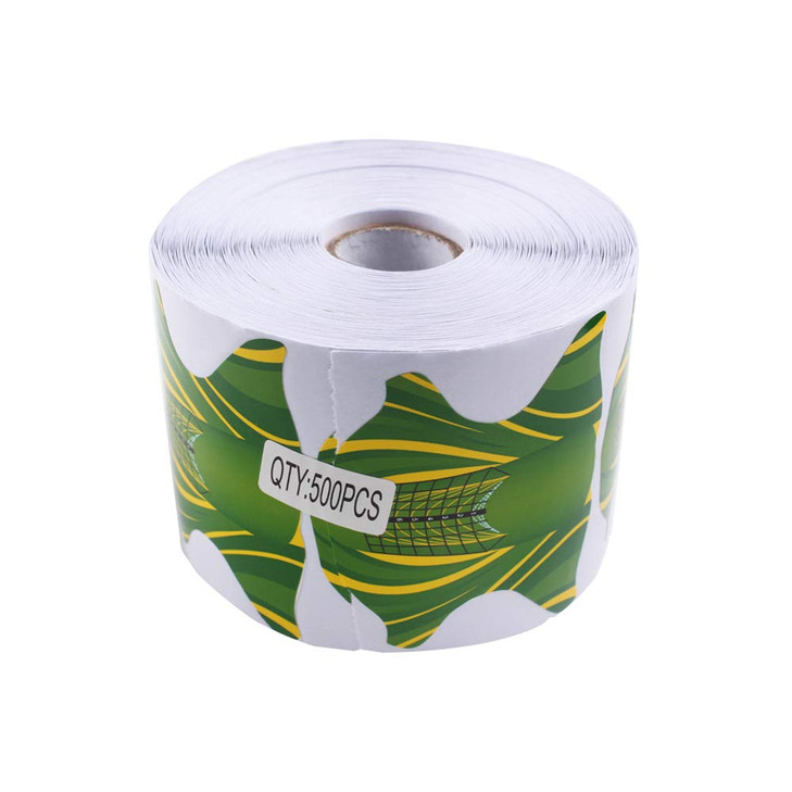 Beauty Leader 500 PcsRoll Nail Art Acrylic Tip Guide Gel Extension Nail Polish Styling Tools Curl Forms for Nails Care B