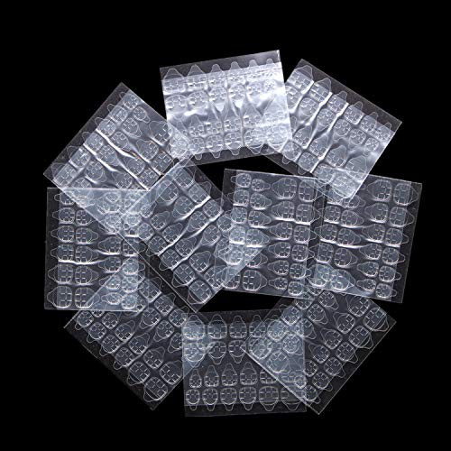 Ivtor 10 Sheets Waterproof Breathable Jelly Double Sided Nail AdhesivesPress on Nails Sticky Tabs Nail Glue Sticker
