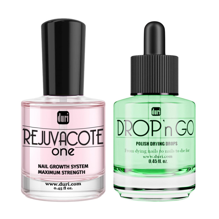 duri Rejuvacote 1 Nail Growth System and duri Dropn Go Polish Drying Drops Combo