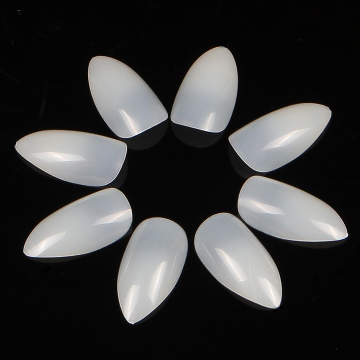 Yimart 500pcspack Stiletto False Nails Natural False Nails Oval Stiletto Sharp Full Nail tips Acrylic UV Gel Full Cover