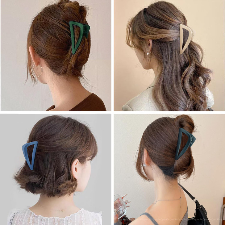 Nonslip French Hair Clips for Women & Girls - Strong Hold Matte Triangle Jaw Clamps for Fine to Thick Hair with Gift Box (Black&Brown) online at globaldelivered