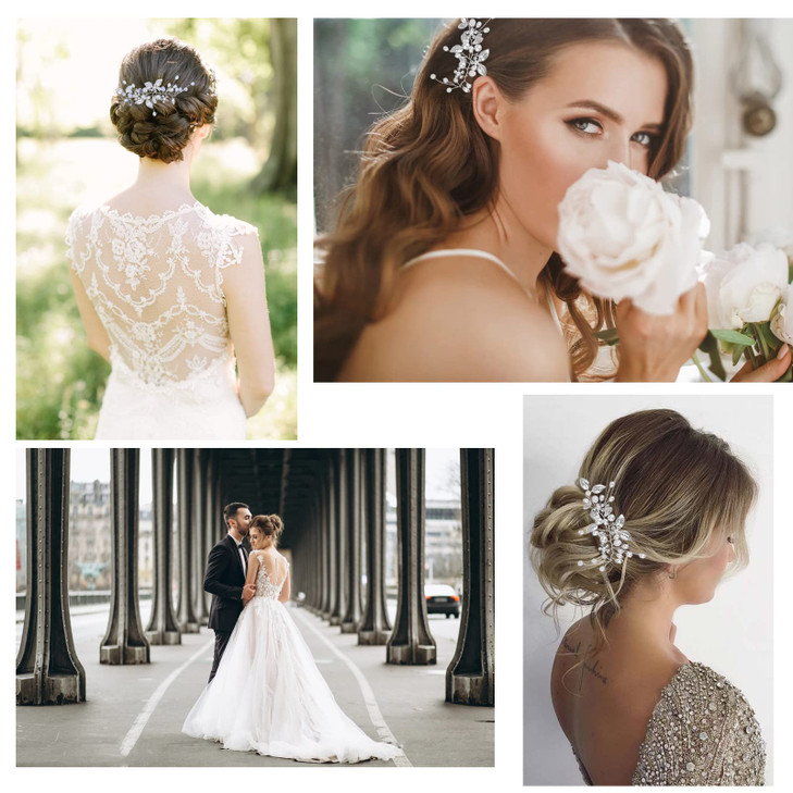 Beusoulover Bridal Hair Accessories, Wedding Headpiece for Bride, Pearl Hair Vine with Crystal Rhinestone, Leaf for Women and Girls, Bridesmaid, Brid online at globaldelivered