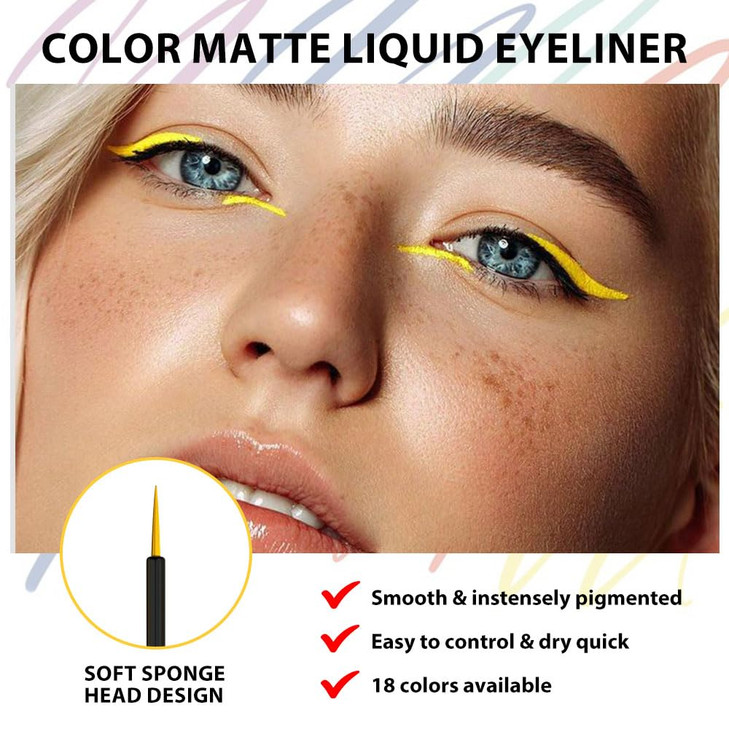 evpct 8 Colors Colored Colorful Liquid Makeup Eyeliner Liquid Set Stamp Shapes Eye Liners for Women Pink Red Blue Purple White Black Eye Liner Liquid online at globaldelivered