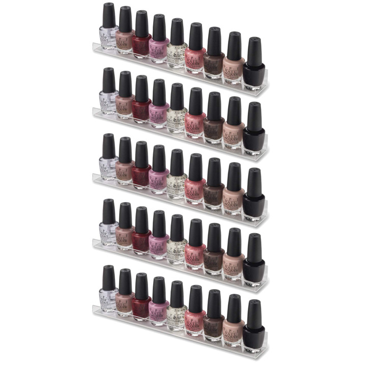 BY ALEGORY Acrylic Makeup Wall Organizing Shelves Nail Polish Eyelashes Foundations Cosmetics 12 inch shelf Pack of 5 Ha