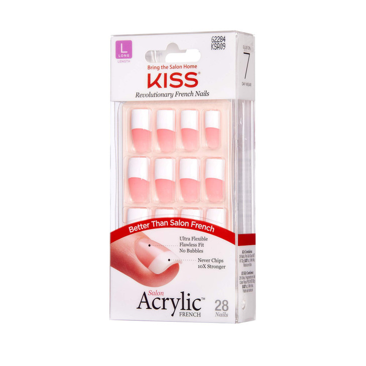 Kiss Salon Acrylic French 28 Nails KSA09