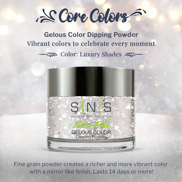 SNS Nail Dip Powder Gelous Color Dipping Powder Luxury Shades MetallicsSilver Glitter LongLasting Dip Nail Color Lasts 1