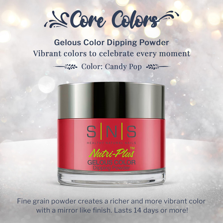 SNS Nail Dip Powder Gelous Color Dipping Powder Candy Pop Red LongLasting Dip Nail Color Lasts 14 Days LowOdor No UV Lam