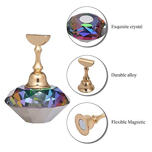 Tvoip 1Pcs Magnetic Nail Holder Practice Training Display Stand Acrylic Crystal Holders Alloy False Nail Tip Salon DIY M
